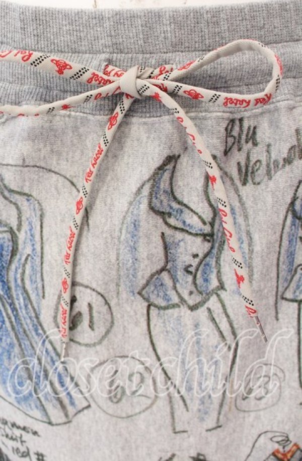 画像2: ヴィヴィアンウエストウッド 中古 / Line Up Print カットスカート  グレー×マルチ  O-25-09-21-056-sk-IG-OS (2)