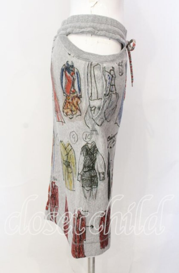 画像3: ヴィヴィアンウエストウッド 中古 / Line Up Print カットスカート  グレー×マルチ  O-25-09-21-056-sk-IG-OS (3)