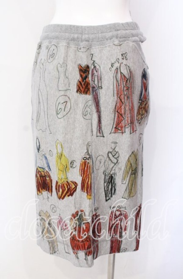 画像4: ヴィヴィアンウエストウッド 中古 / Line Up Print カットスカート  グレー×マルチ  O-25-09-21-056-sk-IG-OS (4)