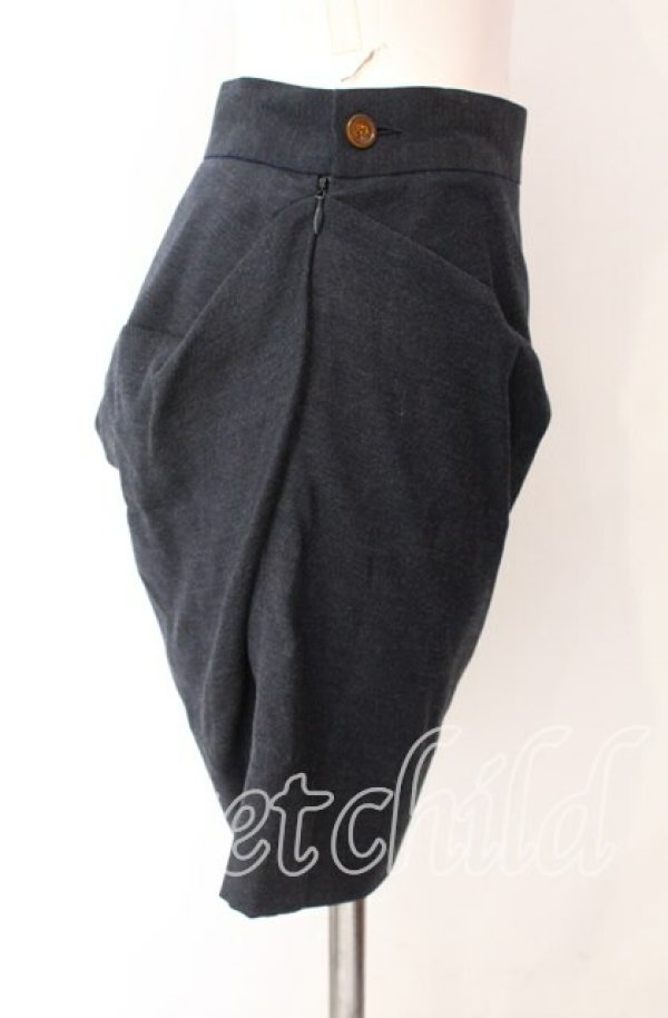 画像3: ヴィヴィアンウエストウッド 中古 / ウールミニスカート 40 ネイビー  O-25-09-21-059-sk-IG-OS (3)