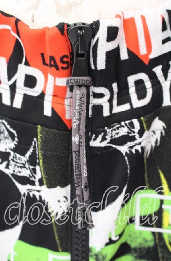 画像2: ヴィヴィアンウエストウッド 中古 / MEANINGLESS Pleat Skirt スカート S ブラック×マルチ  O-25-09-21-060-sk-IG-OS (2)