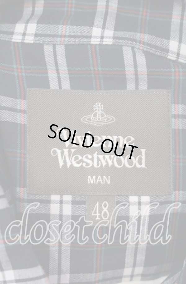 画像6: ヴィヴィアンウエストウッド MAN 中古 / ファイナルコントラストクラシックシャツ 48 ホワイトｘネイビー  O-25-09-21-006-bl-YM-OS (6)