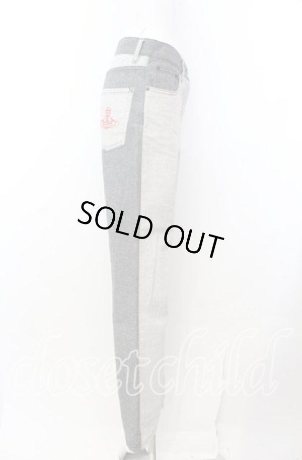 画像3: ヴィヴィアンウエストウッド 中古 / バイカラーデニムパンツ 01 グレー  O-25-09-21-063-pa-IG-OS (3)