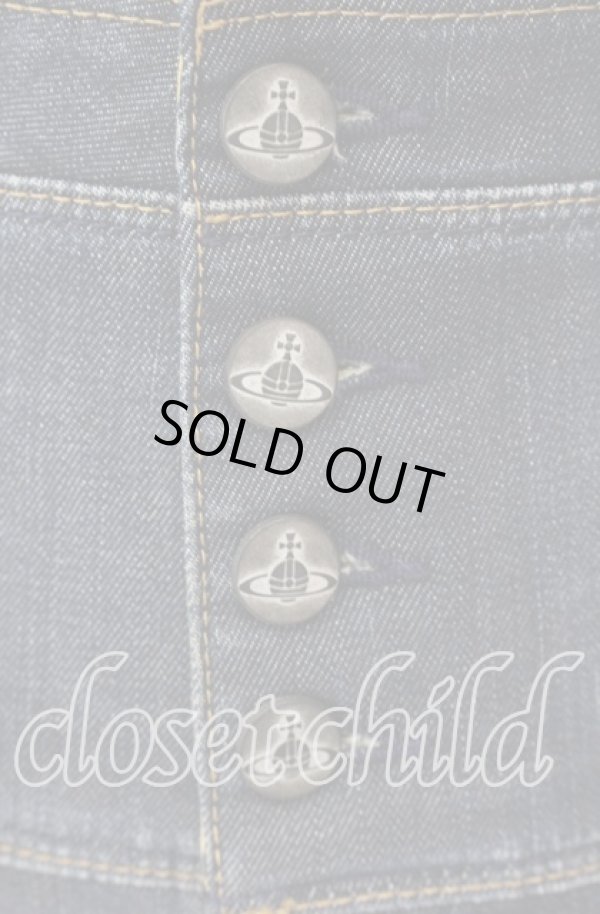 画像2: ヴィヴィアンウエストウッド Anglomania and Lee 中古 / BOMBARDIER サスペンダー付キハイウェストパンツ W28L33 インディゴｘイエロー  O-25-09-21-065-pa-YM-OS (2)