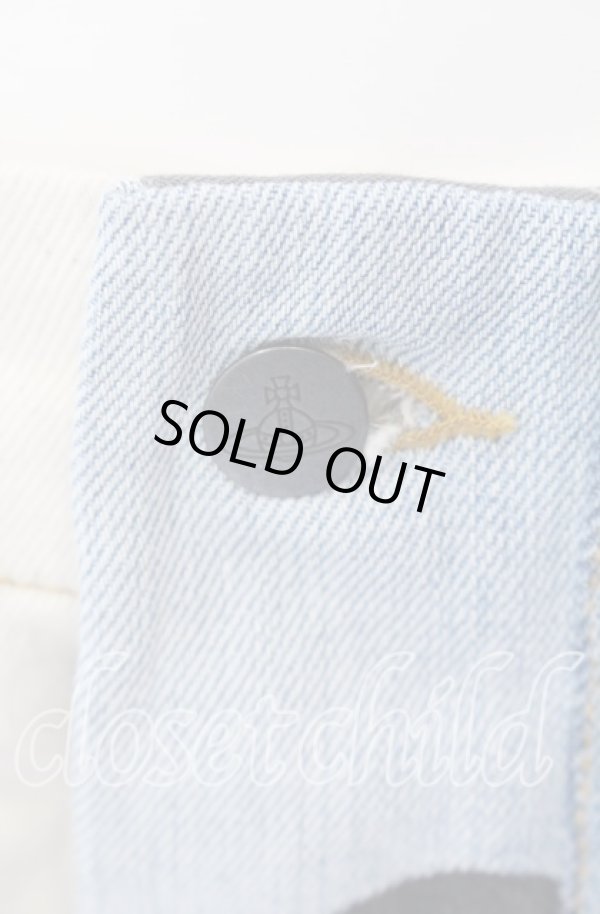 画像3: ヴィヴィアンウエストウッド 中古 / リーバイス 501 アップサイクル コレクション BANANA JEANS ジーンズ 03 ライトインディゴ×アイボリー  O-25-09-21-067-pa-IG-OS (3)