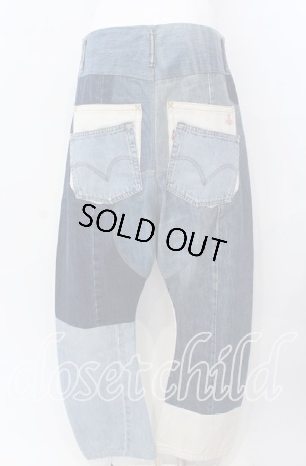 画像4: ヴィヴィアンウエストウッド 中古 / リーバイス 501 アップサイクル コレクション BANANA JEANS ジーンズ 03 ライトインディゴ×アイボリー  O-25-09-21-067-pa-IG-OS (4)