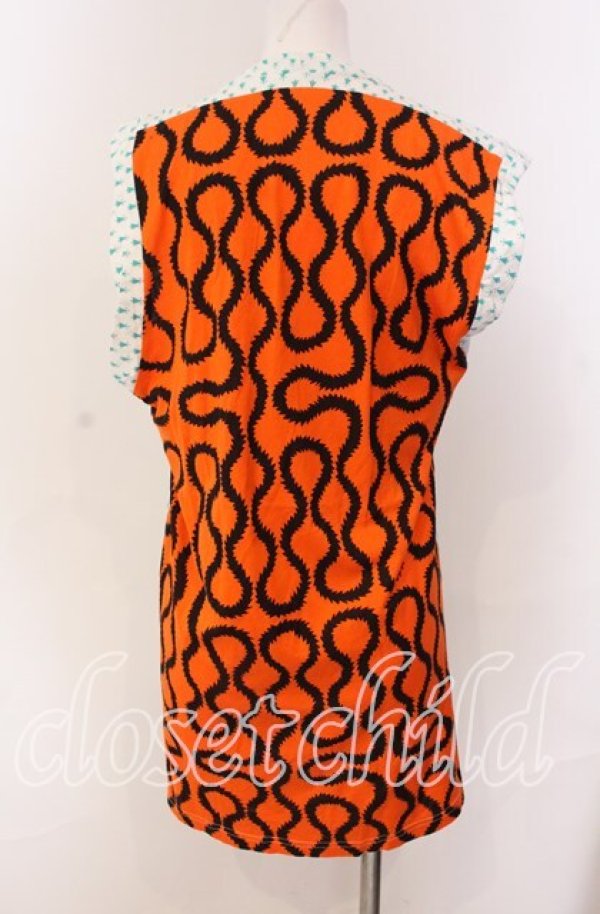 画像4: Worlds End 中古 / スクイグルタンクトップ OS ホワイトｘグリーンｘオレンジ  O-25-09-21-007-to-YM-OS (4)