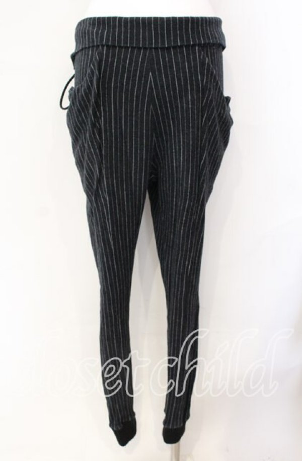 画像4: ヴィヴィアンウエストウッド 中古 / コットンストレッチストライプパンツ S ブラック  O-25-09-21-069-pa-YM-OS (4)