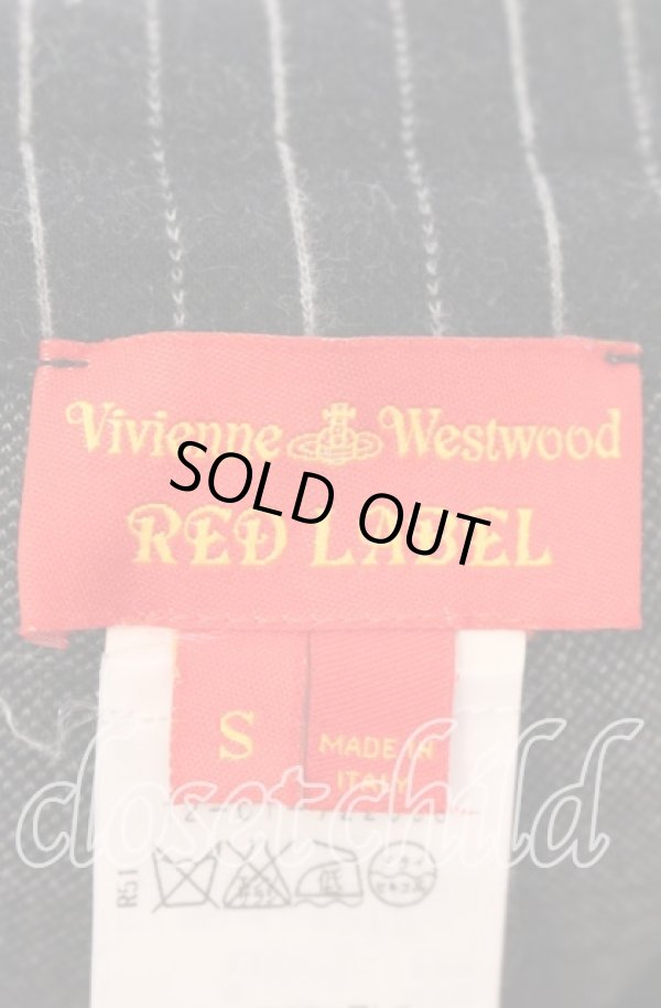 画像5: ヴィヴィアンウエストウッド 中古 / コットンストレッチストライプパンツ S ブラック  O-25-09-21-069-pa-YM-ZH (5)