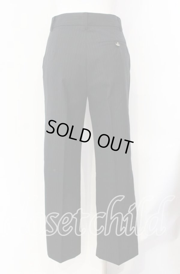 画像4: ヴィヴィアンウエストウッド 中古 / ピンストライプタックパンツ 1 ブラック  O-25-09-21-070-pa-IG-OS (4)