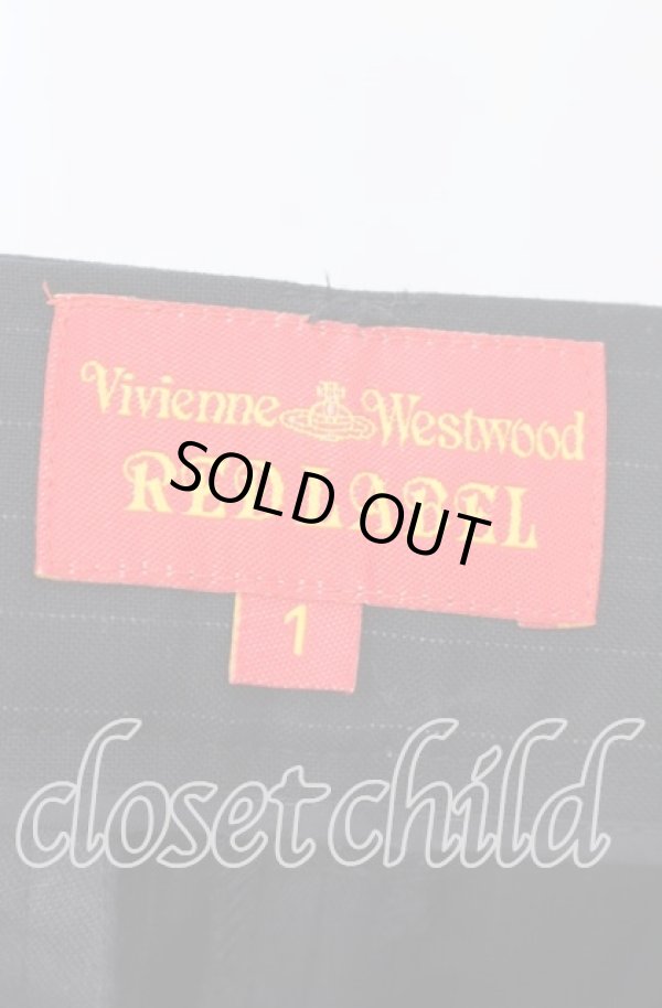 画像6: ヴィヴィアンウエストウッド 中古 / ピンストライプタックパンツ 1 ブラック  O-25-09-21-070-pa-IG-OS (6)