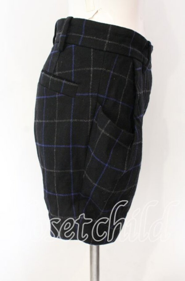 画像3: ANGLOMANIA 中古 / ウールチェックバルーンパンツ 36 ブラックｘブルー  O-25-09-21-071-pa-YM-OS (3)