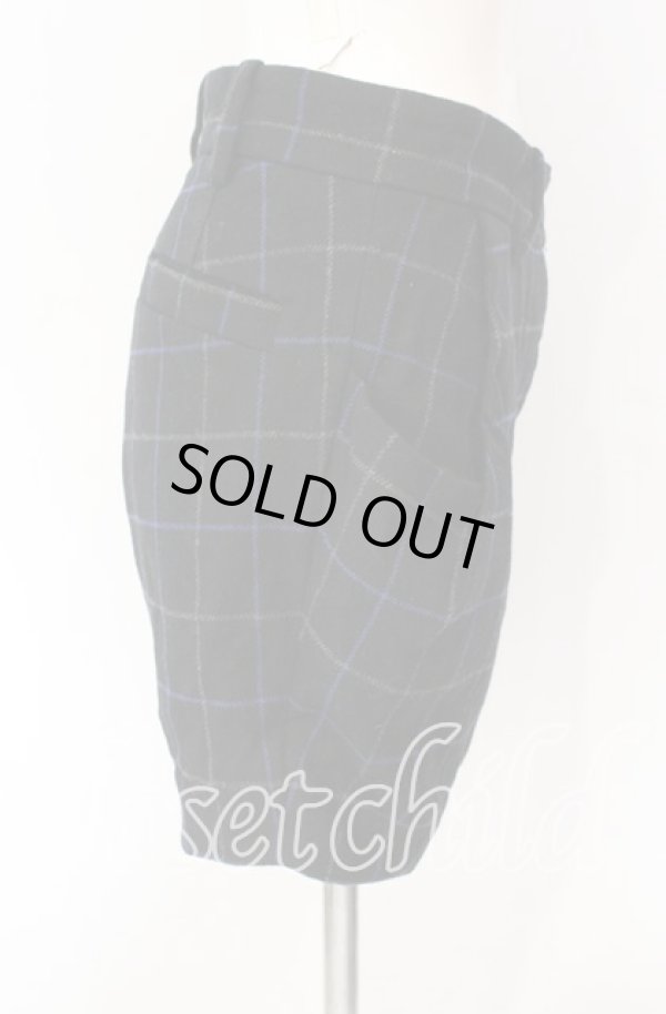 画像3: ANGLOMANIA 中古 / ウールチェックバルーンパンツ 36 ブラックｘブルー  O-25-09-21-071-pa-YM-OS (3)