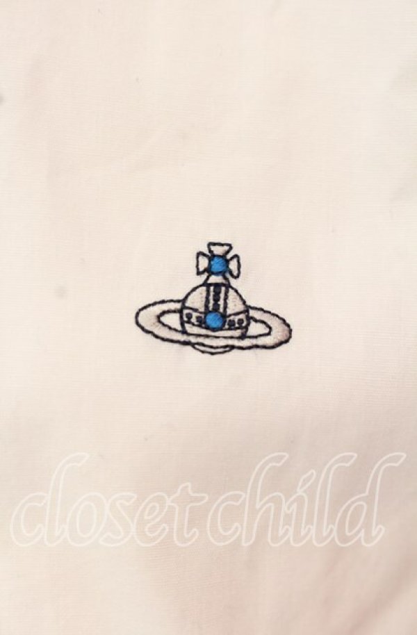 画像2: ヴィヴィアンウエストウッド MAN 中古 / DETAILD CHECK クラシックシャツ 44 ホワイト×ネイビー  O-25-09-21-073-bl-IG-OS (2)