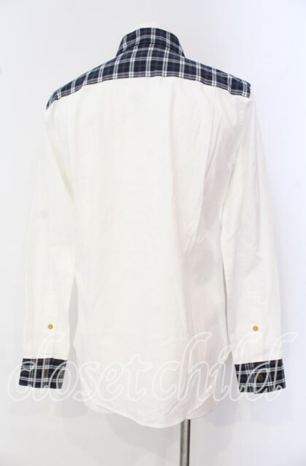 画像4: ヴィヴィアンウエストウッド MAN 中古 / DETAILD CHECK クラシックシャツ 44 ホワイト×ネイビー  O-25-09-21-073-bl-IG-OS (4)