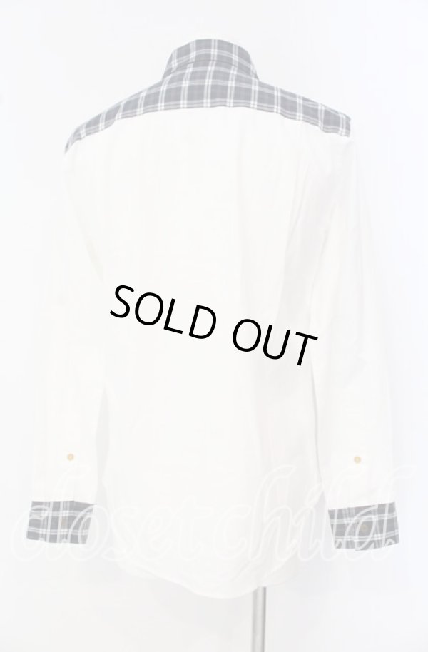 画像4: ヴィヴィアンウエストウッド MAN 中古 / DETAILD CHECK クラシックシャツ 44 ホワイト×ネイビー  O-25-09-21-073-bl-IG-ZH (4)