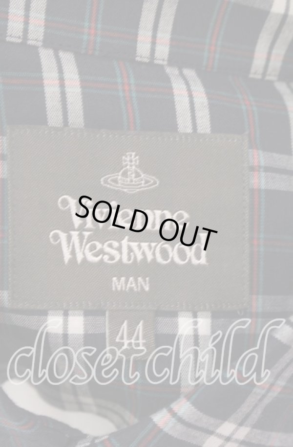 画像5: ヴィヴィアンウエストウッド MAN 中古 / DETAILD CHECK クラシックシャツ 44 ホワイト×ネイビー  O-25-09-21-073-bl-IG-ZH (5)