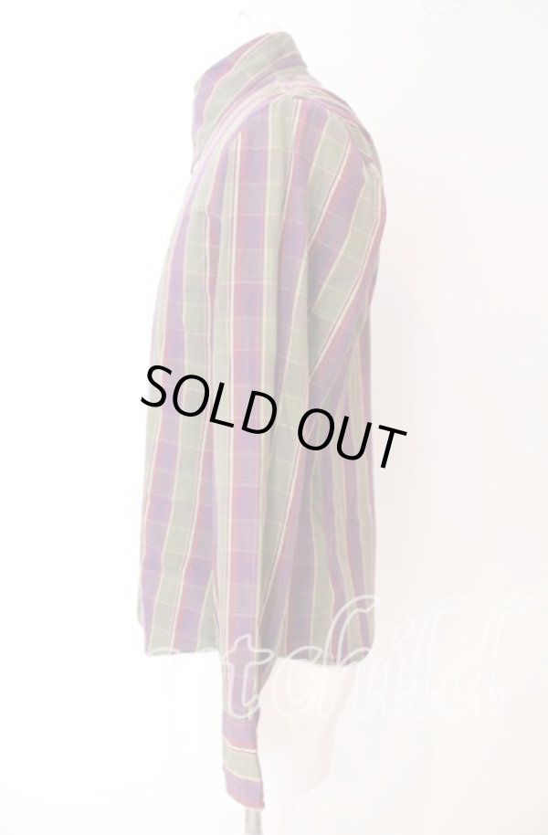 画像3: ヴィヴィアンウエストウッド MAN 中古 / チェックオジークラークシャツ 44 パープル×グリーン  O-25-09-21-075-bl-IG-OS (3)