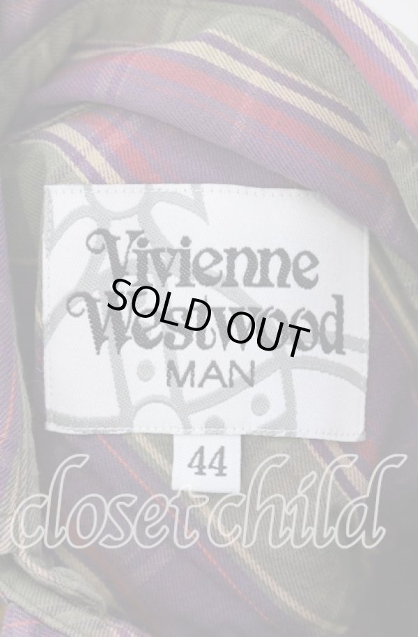 画像5: ヴィヴィアンウエストウッド MAN 中古 / チェックオジークラークシャツ 44 パープル×グリーン  O-25-09-21-075-bl-IG-OS (5)