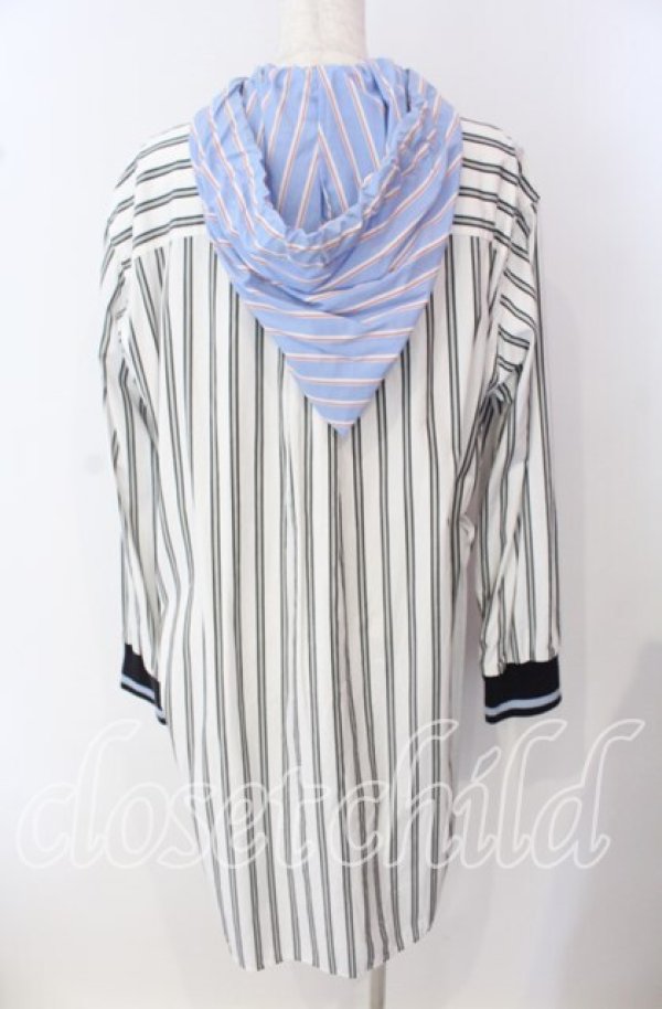 画像4: ヴィヴィアンウエストウッド 中古 / リブブロッキングストライプシャツワンピ 00 オフ×サックス  O-25-09-21-076-op-IG-OS (4)