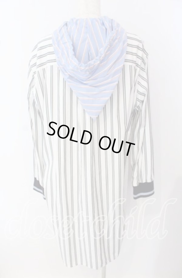 画像4: ヴィヴィアンウエストウッド 中古 / リブブロッキングストライプシャツワンピ 00 オフ×サックス  O-25-09-21-076-op-IG-ZH (4)