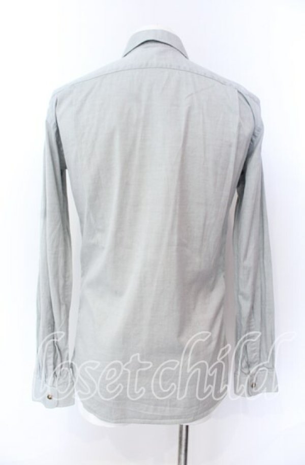 画像5: ヴィヴィアンウエストウッド MAN 中古 / 銀オーブ刺繍ボタンダウンシャツ 46 ライトグレー  O-25-09-21-001-bl-YM-ZH (5)