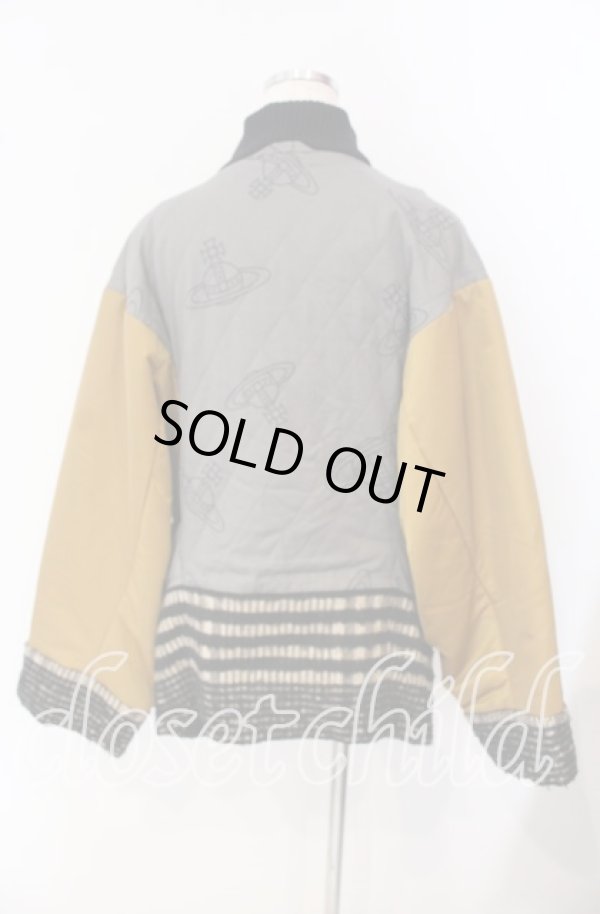 画像4: ヴィヴィアンウエストウッド 中古 / ブランケットチェックブロッキングバファージャケット 00 グレーｘマスタード  O-25-09-21-078-co-YM-OS (4)