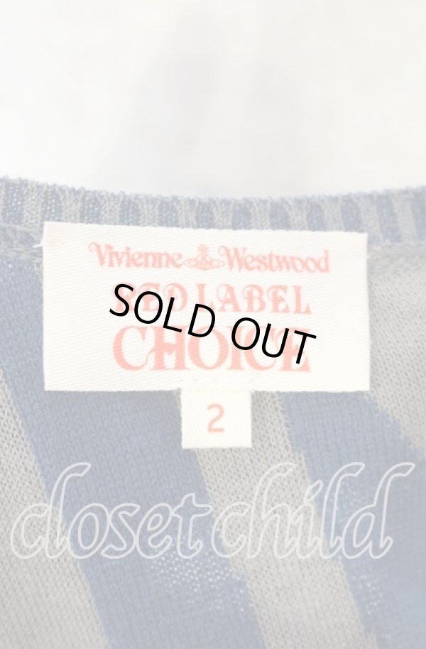 画像5: ヴィヴィアンウエストウッド 中古 / CHOICE 単色オーブ刺繍ニット 2 グレー×ブルー  O-25-09-21-080-to-IG-OS (5)