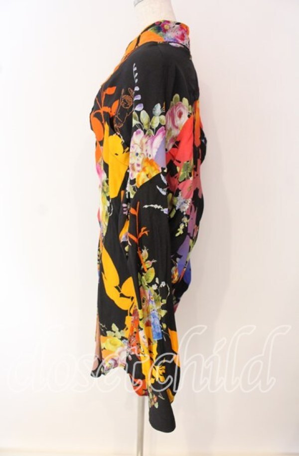 画像3: ヴィヴィアンウエストウッド 中古 / カーペットローズシャツ S/M ブラック×マルチ  O-25-09-21-083-bl-IG-OS (3)