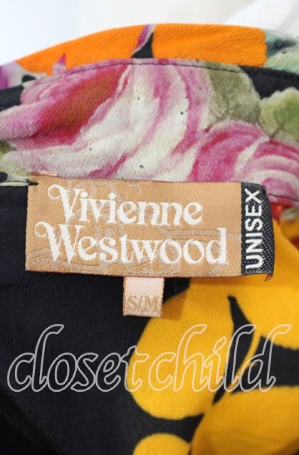 画像5: ヴィヴィアンウエストウッド 中古 / カーペットローズシャツ S/M ブラック×マルチ  O-25-09-21-083-bl-IG-OS (5)