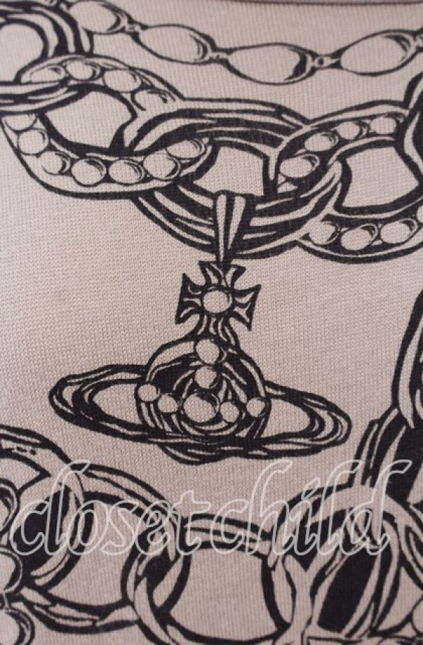 画像3: ヴィヴィアンウエストウッド 中古 / ネックレスプリントハイネックワンピース 2 ベージュ  O-25-09-21-009-op-IG-OS (3)