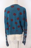 画像5: ヴィヴィアンウエストウッド 中古 / リップ総柄ショートカーディガン 2 ターコイズ  O-25-09-21-094-to-YM-OS (5)