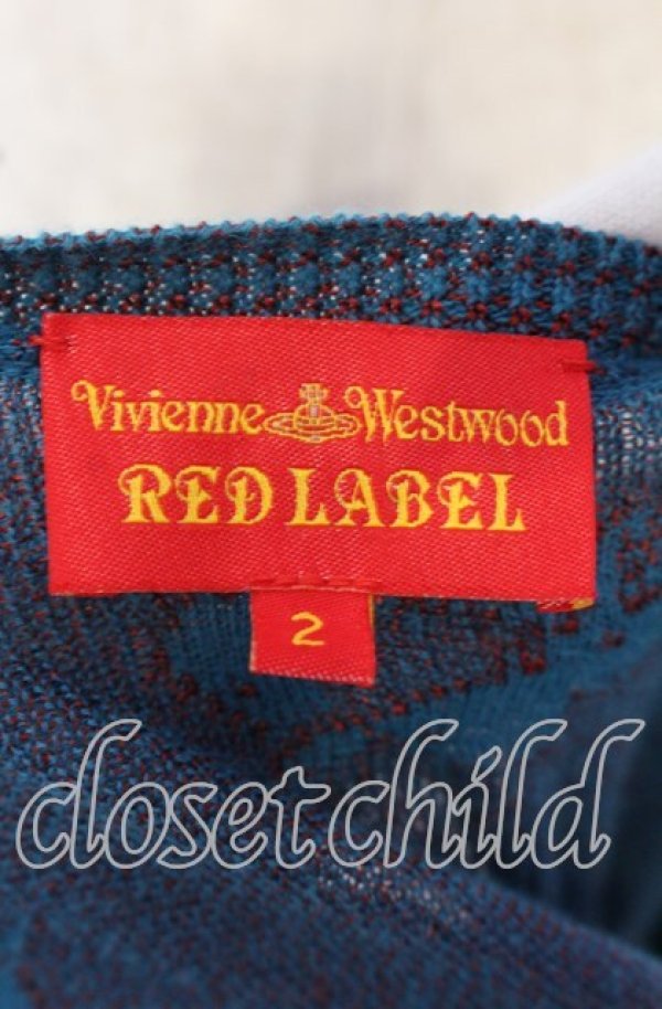 画像6: ヴィヴィアンウエストウッド 中古 / リップ総柄ショートカーディガン 2 ターコイズ  O-25-09-21-094-to-YM-OS (6)