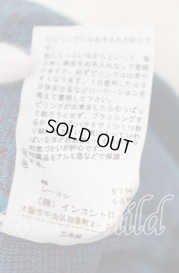 画像7: ヴィヴィアンウエストウッド 中古 / リップ総柄ショートカーディガン 2 ターコイズ  O-25-09-21-094-to-YM-ZH (7)