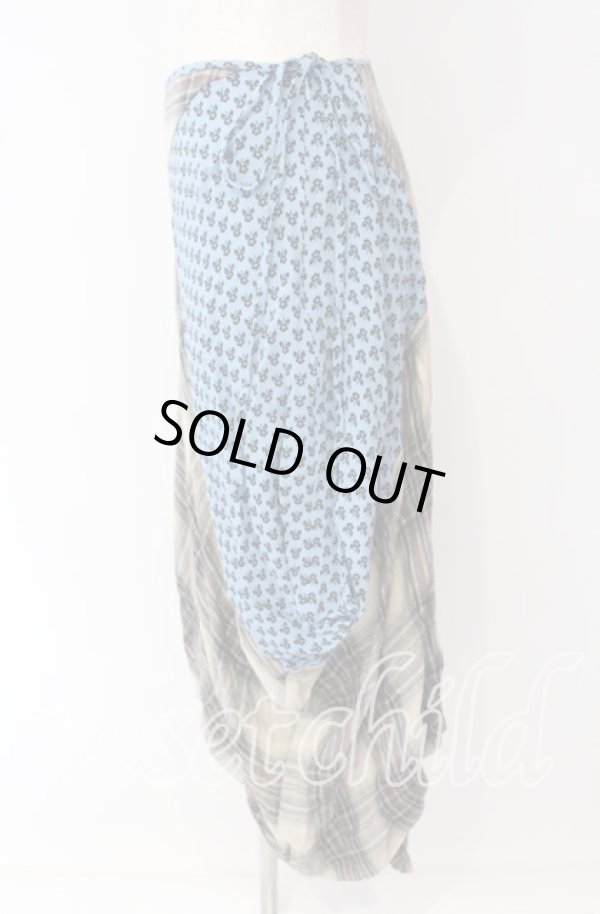 画像3: ヴィヴィアンウエストウッド 中古 / パッチワークスカート M ベージュ×ブルー  O-25-09-21-096-sk-IG-OS (3)