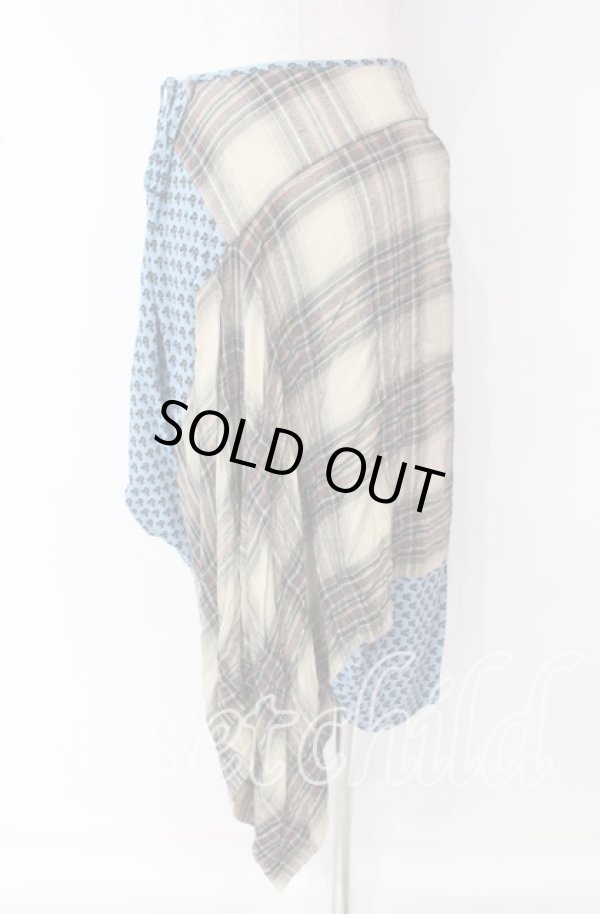 画像4: ヴィヴィアンウエストウッド 中古 / パッチワークスカート M ベージュ×ブルー  O-25-09-21-096-sk-IG-OS (4)