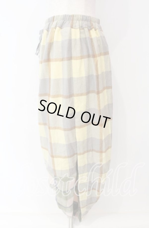 画像3: ヴィヴィアンウエストウッド 中古 / チェックウールアシンメトリースカート I イエローチェック  O-25-09-21-098-sk-IG-ZH (3)