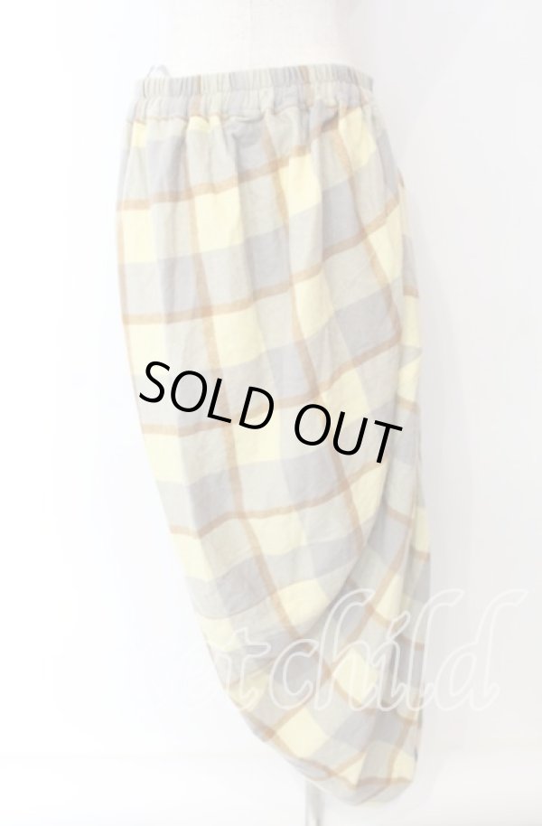 画像4: ヴィヴィアンウエストウッド 中古 / チェックウールアシンメトリースカート I イエローチェック  O-25-09-21-098-sk-IG-ZH (4)