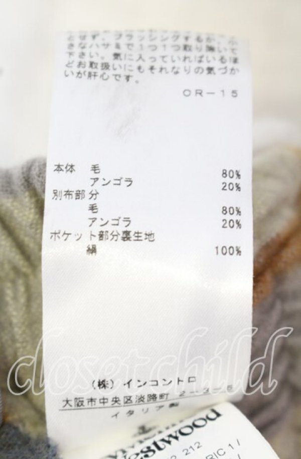 画像6: ヴィヴィアンウエストウッド 中古 / チェックウールアシンメトリースカート I イエローチェック  O-25-09-21-098-sk-IG-OS (6)