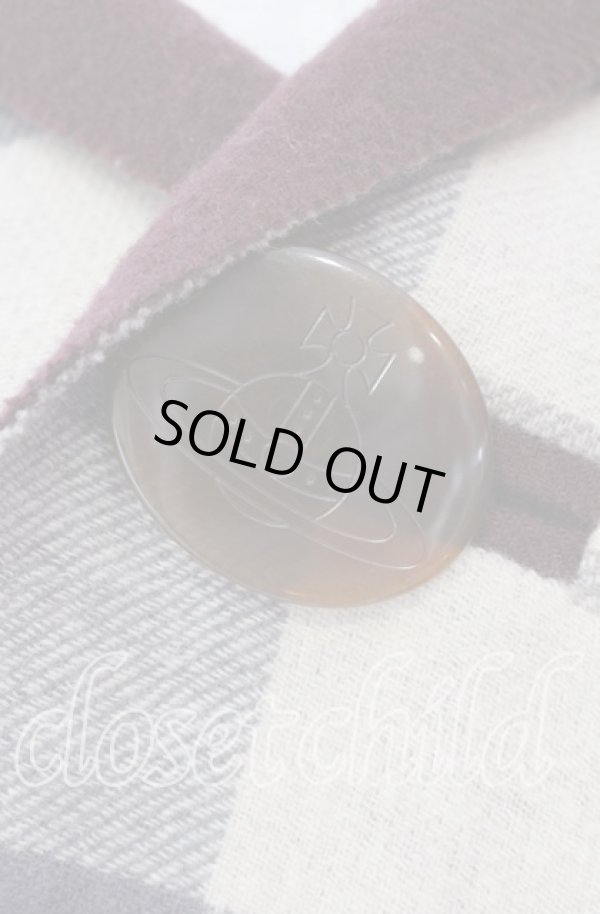 画像2: ヴィヴィアンウエストウッド 中古 / リバーシブルストール  バーガンディ×ベージュチェック  O-25-09-21-099-gd-IG-OS (2)