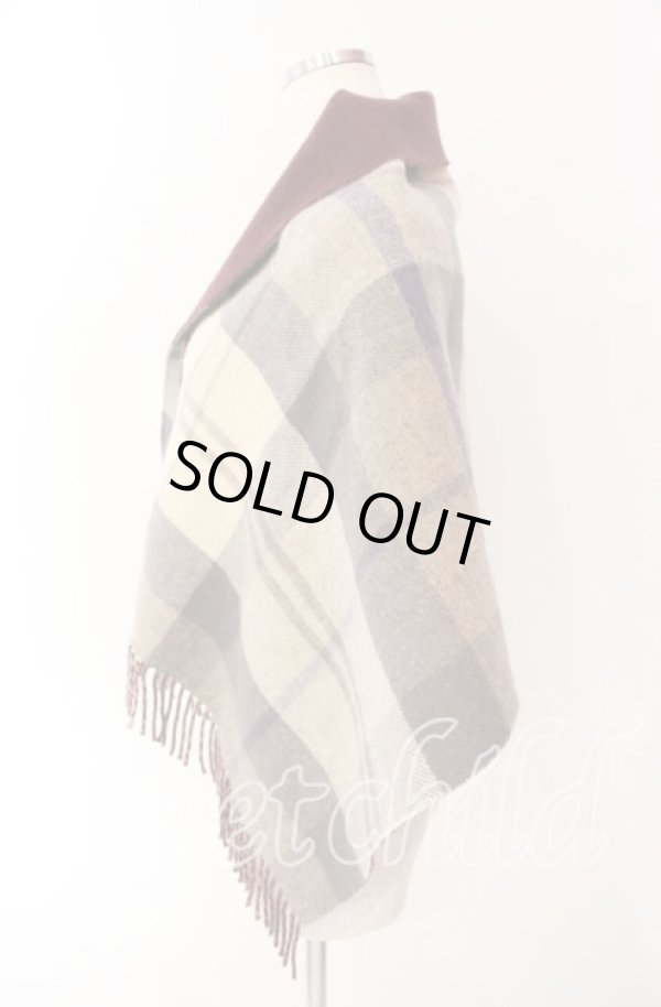 画像3: ヴィヴィアンウエストウッド 中古 / リバーシブルストール  バーガンディ×ベージュチェック  O-25-09-21-099-gd-IG-OS (3)