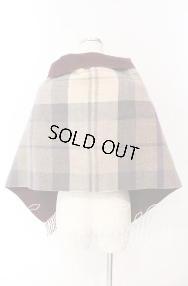 画像4: ヴィヴィアンウエストウッド 中古 / リバーシブルストール  バーガンディ×ベージュチェック  O-25-09-21-099-gd-IG-OS (4)