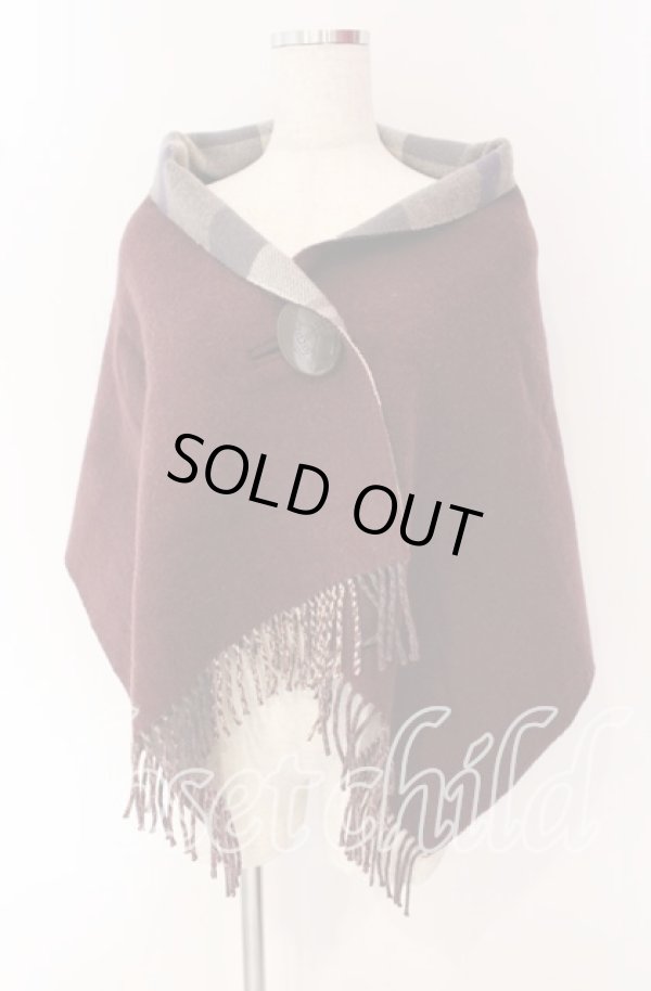 画像5: ヴィヴィアンウエストウッド 中古 / リバーシブルストール  バーガンディ×ベージュチェック  O-25-09-21-099-gd-IG-OS (5)