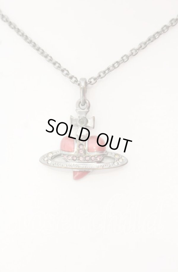 画像2: ヴィヴィアンウエストウッド 中古 / ディアマンテハートネックレス  シルバーｘピンク  O-25-09-21-103-nl-YM-OS (2)