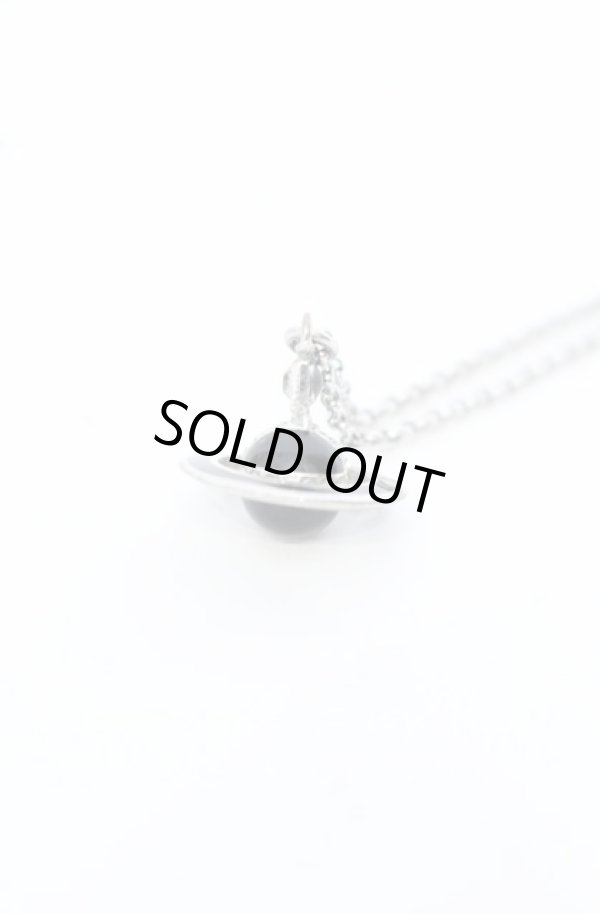 画像2: ヴィヴィアンウエストウッド 中古 / プチオーブネックレス  シルバー×ブラックエナメルライン  O-25-09-21-105-nl-IG-OS (2)