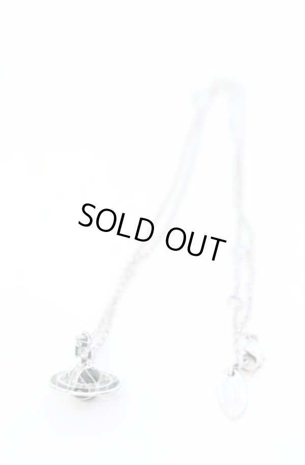 画像5: ヴィヴィアンウエストウッド 中古 / プチオーブネックレス  シルバー×ブラックエナメルライン  O-25-09-21-105-nl-IG-OS (5)