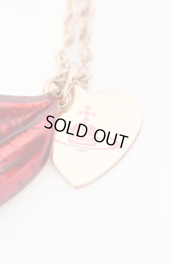 画像2: ヴィヴィアンウエストウッド 中古 / バレンタインリップネックレス  ピンクゴールドｘレッド  O-25-09-21-106-ac-YM-OS (2)