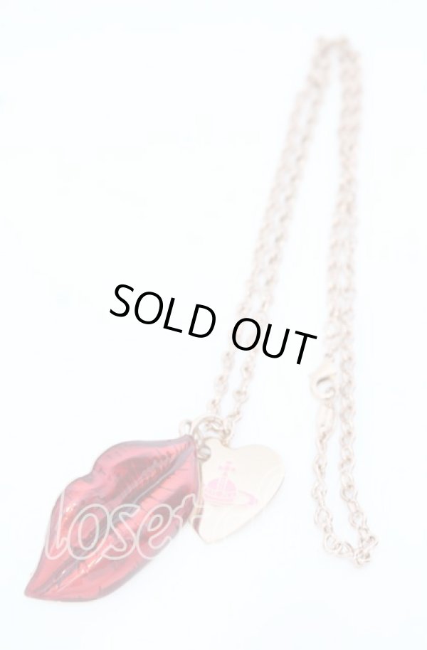 画像4: ヴィヴィアンウエストウッド 中古 / バレンタインリップネックレス  ピンクゴールドｘレッド  O-25-09-21-106-ac-YM-OS (4)