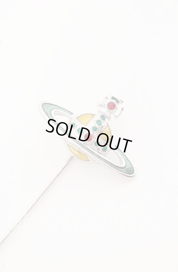 画像2: ヴィヴィアンウエストウッド 中古 / エナメルオーブハットピン  マルチｘシルバー  O-25-09-21-108-ac-YM-OS (2)