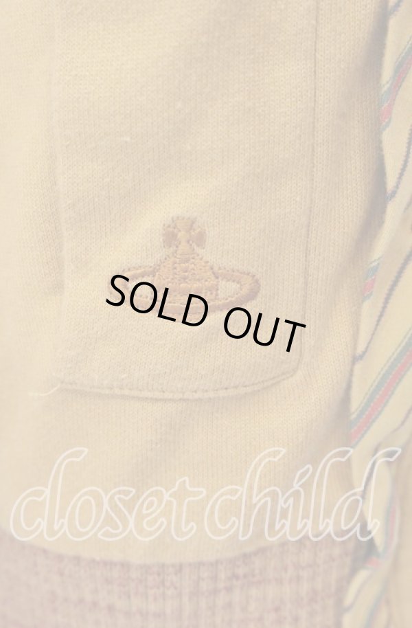 画像2: ヴィヴィアンウエストウッド 中古 / ストライプ切リ替エジップアップトップス  マスタード  O-25-09-21-011-to-IG-OS (2)